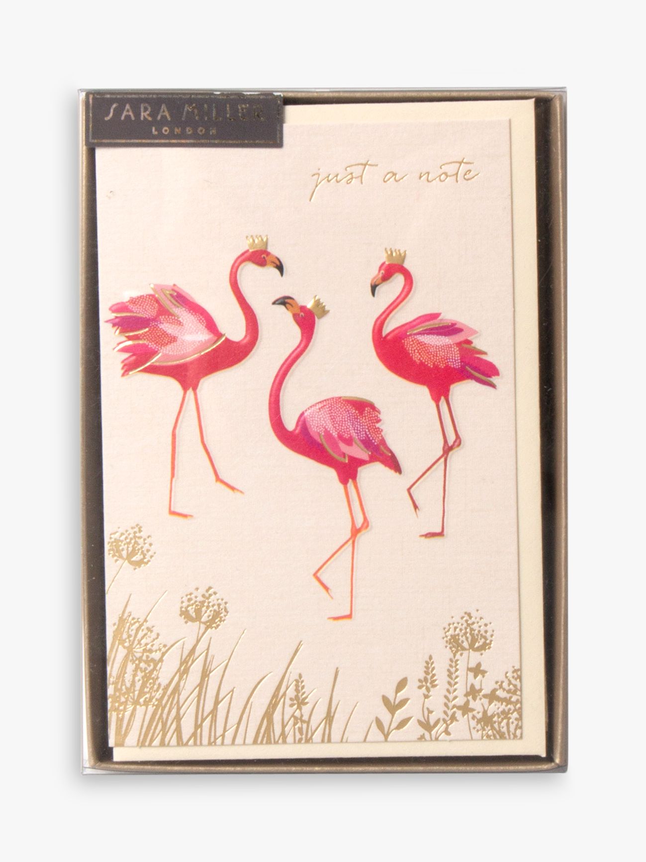 Sara Miller Flamingo Notecards, Pack of 10 at John Lewis & Partners