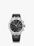 Maurice Lacroix AI6038-SS001-330-1 Men's Aikon Automatic Chronograph Day Date Leather Strap Watch, Black