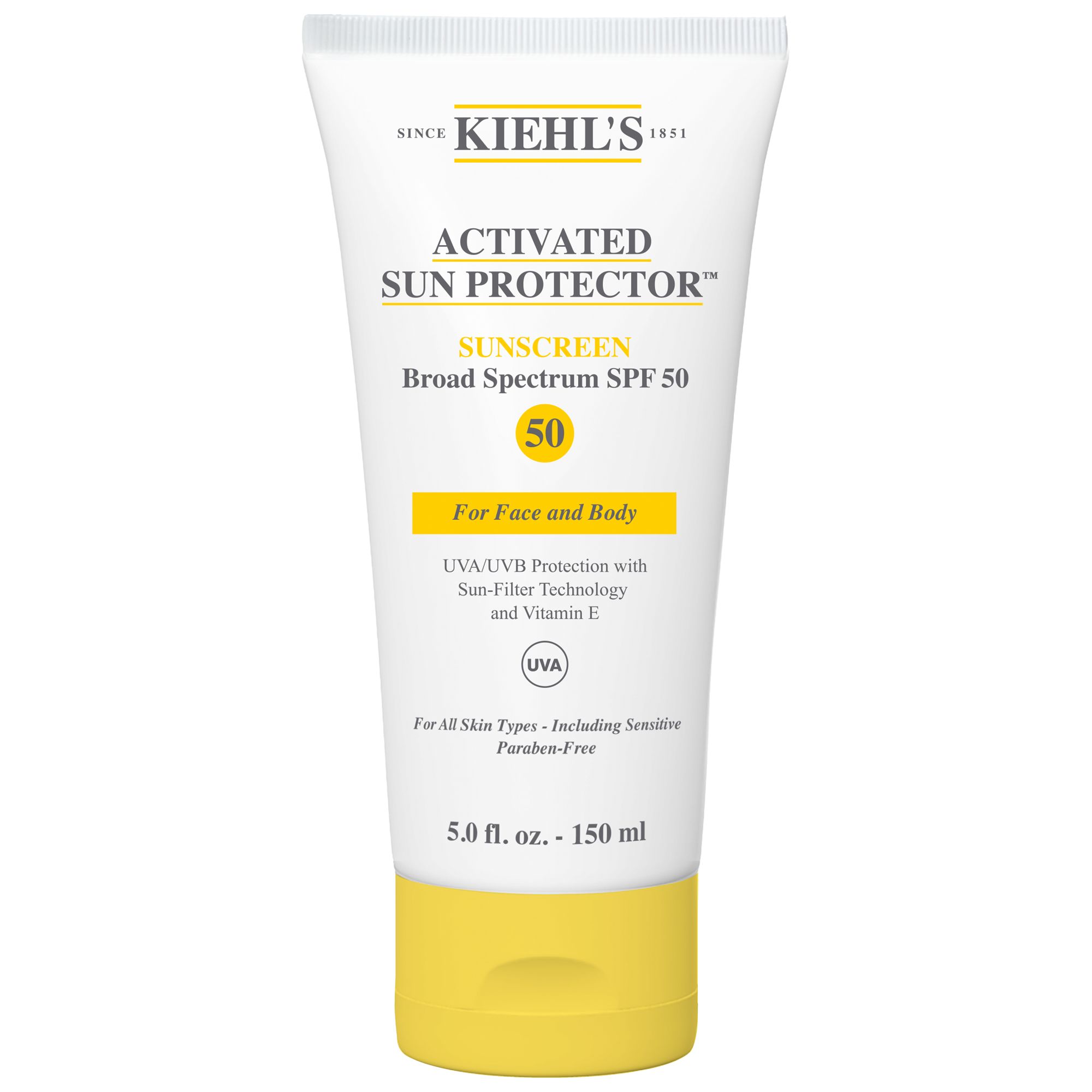 Kiehl's Activated Sun Protector Sunscreen For Face and Body SPF 50, 150ml