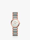 Rado R30186923 Women's Centrix Two Tone Bracelet Strap Watch, Silver/Rose Gold