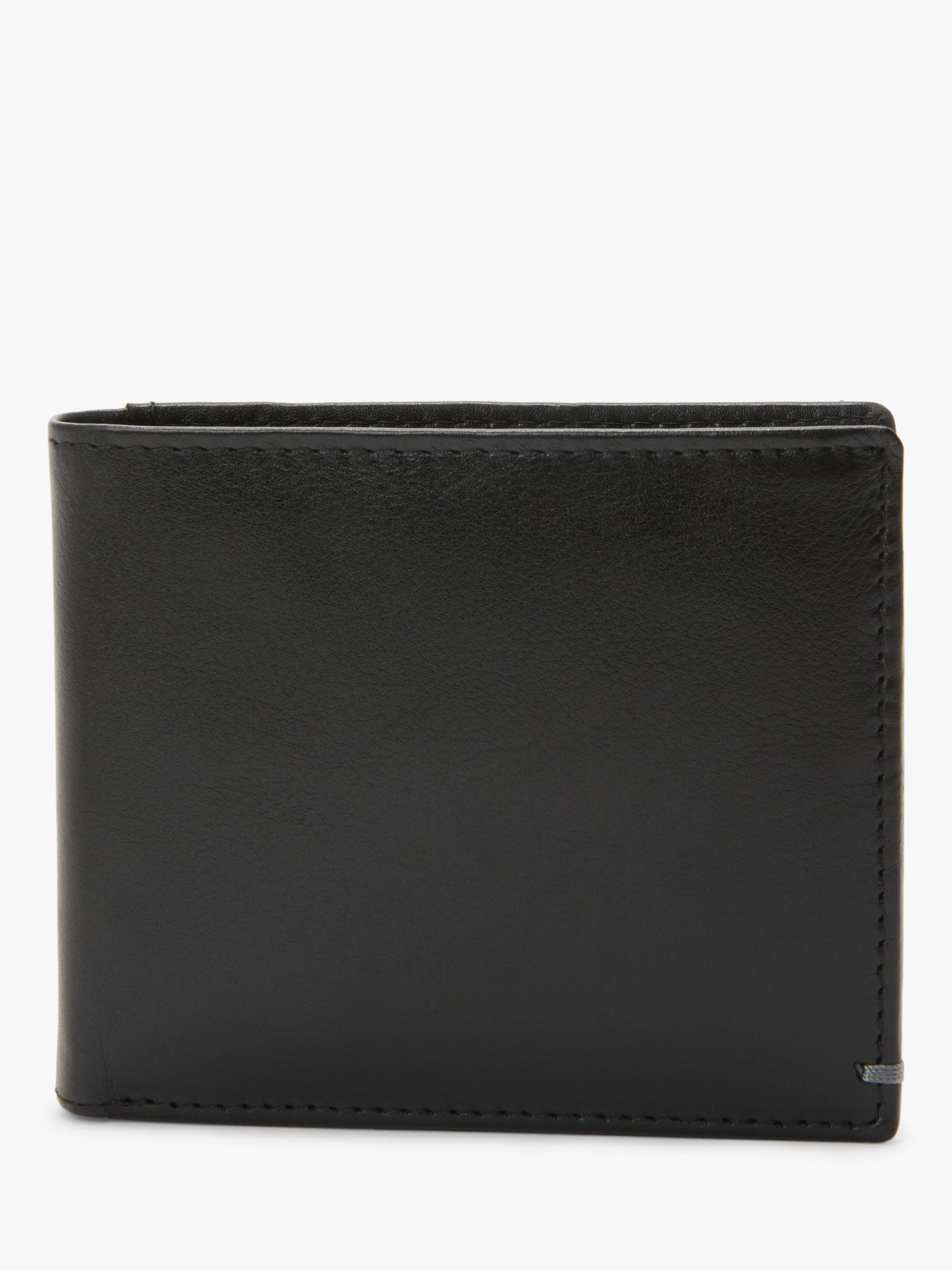 John Lewis & Partners RFID Blocking Leather Bifold Card Wallet, Black