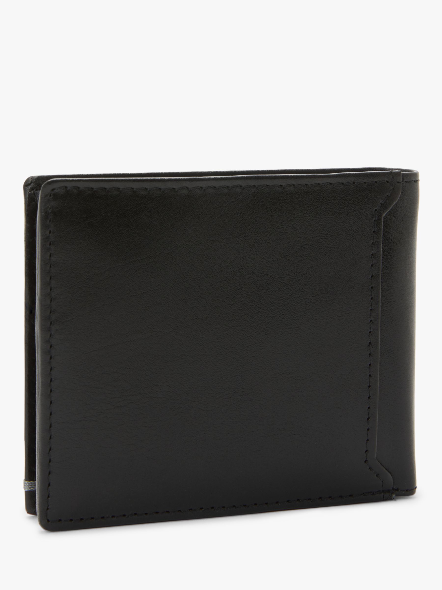 John Lewis & Partners RFID Blocking Leather Bifold Card Wallet, Black ...