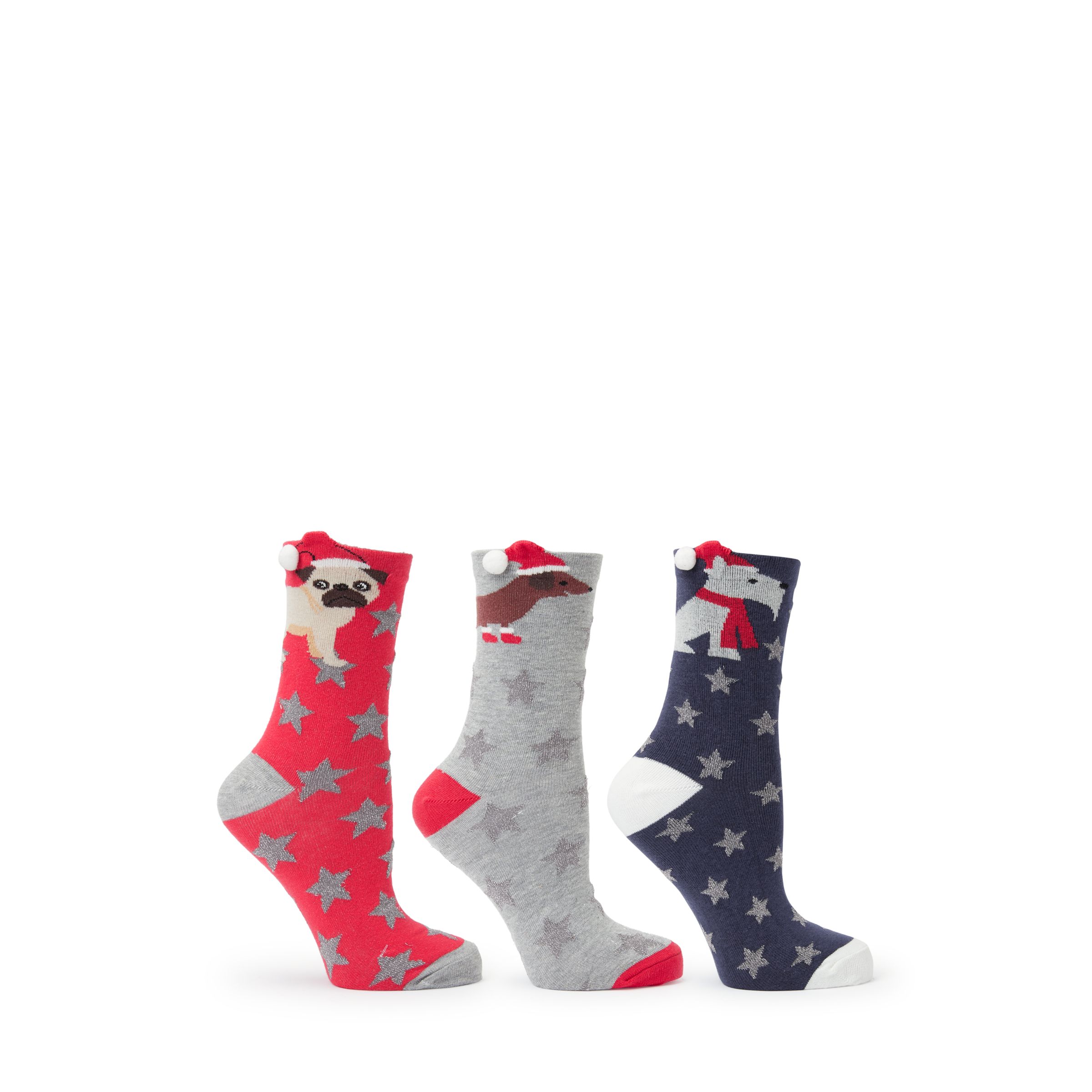John Lewis John Lewis 5pk Womens Christmas Socks Size 4-8 RRP£12 