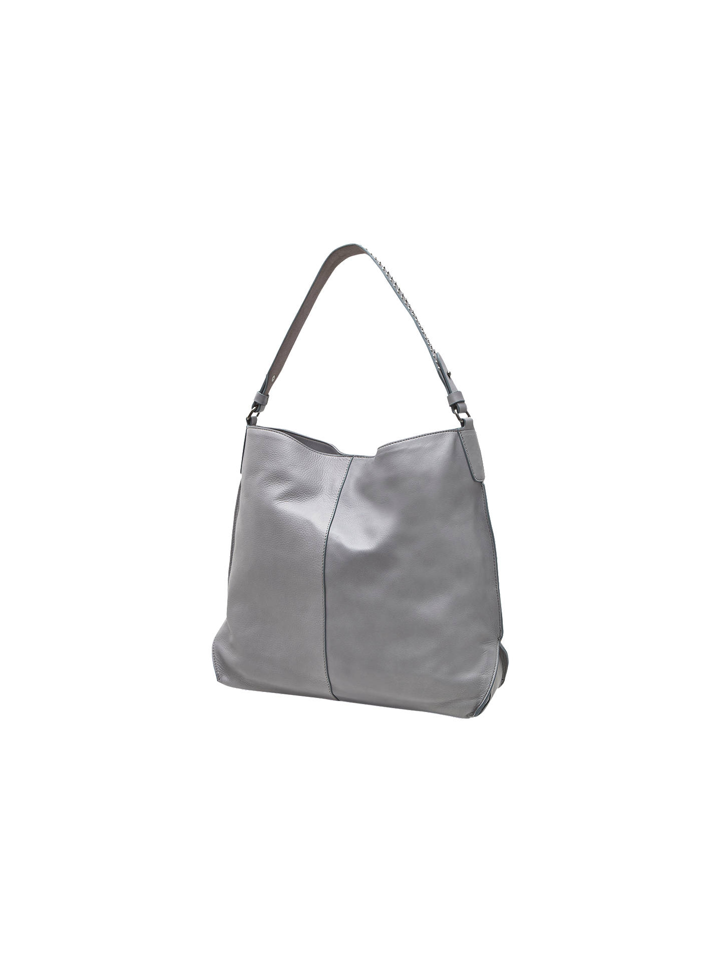 Mint Velvet Harley Leather Shoulder Bag, Light Grey at John Lewis & Partners