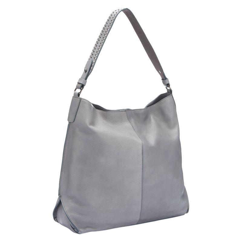 Mint Velvet Harley Leather Shoulder Bag, Light Grey at John Lewis & Partners