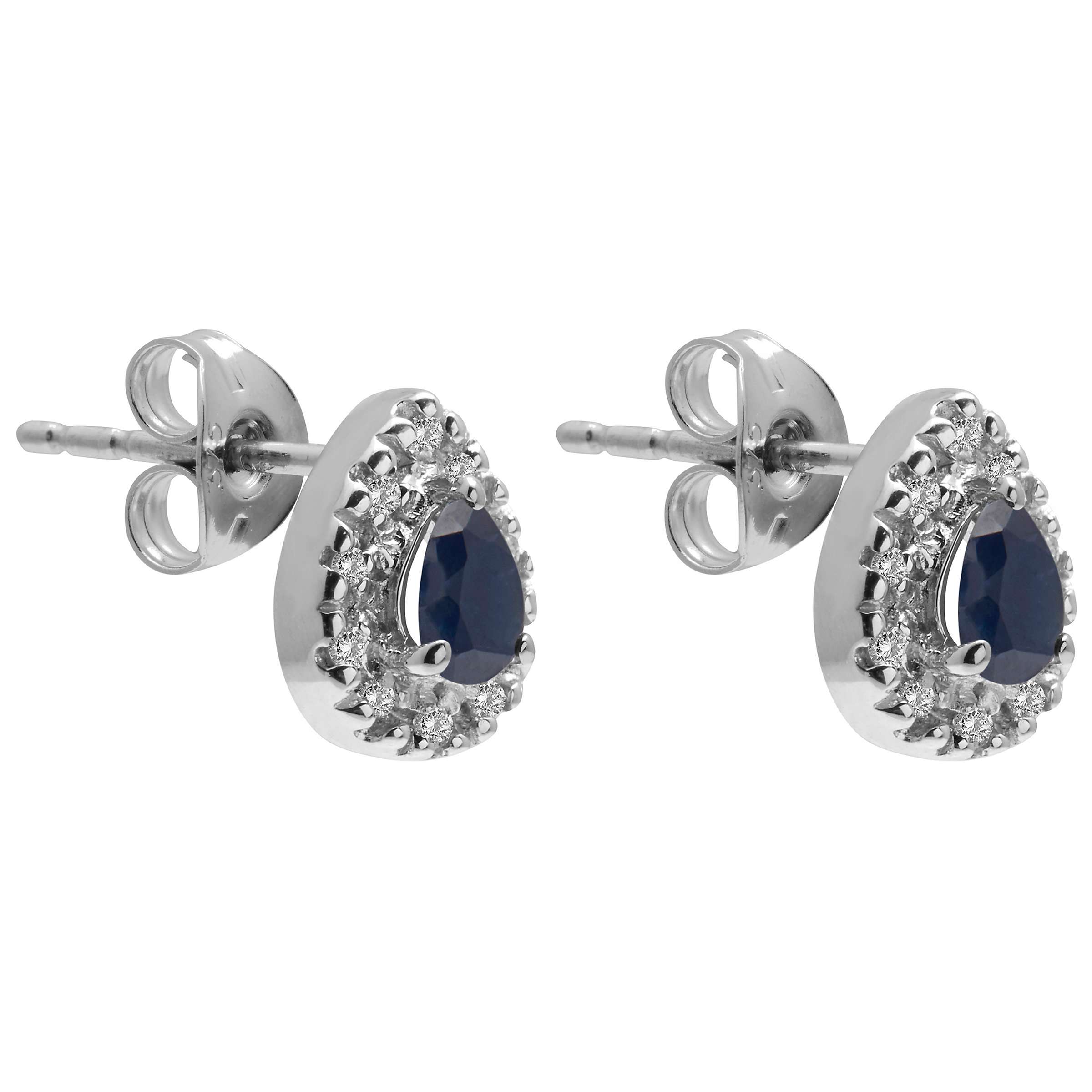Buy A B Davis 9ct Gold Diamond and Precious Stone Teardrop Stud Earrings Online at johnlewis.com