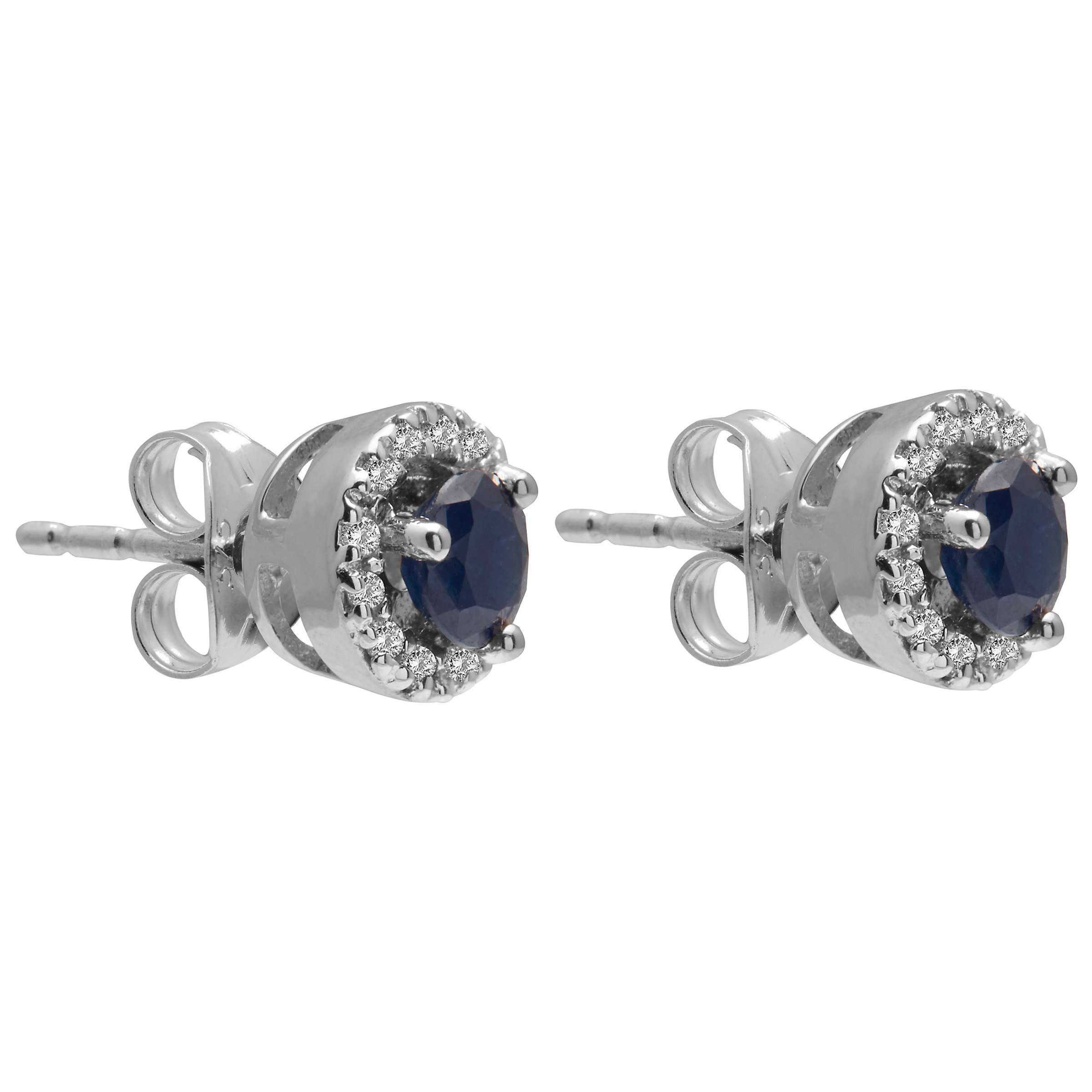 Buy A B Davis 9ct Gold Diamond and Precious Stone Round Stud Earrings Online at johnlewis.com
