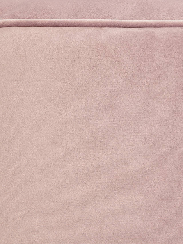 John Lewis Velvet Pouffe, Pale Pink