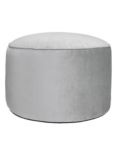 John Lewis Velvet Pouffe, Grey