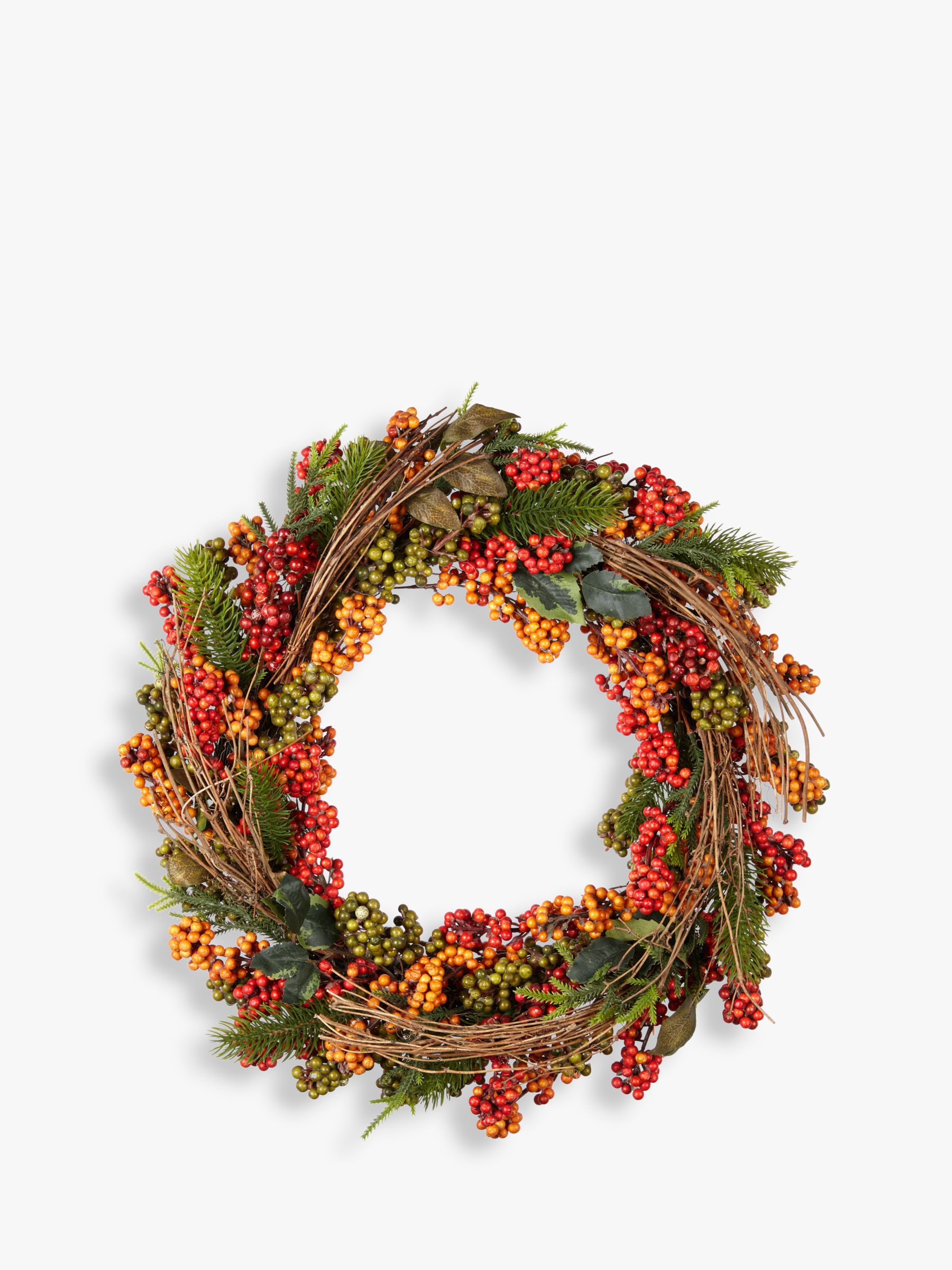 John Lewis & Partners Amber Autumn Berry Wreath