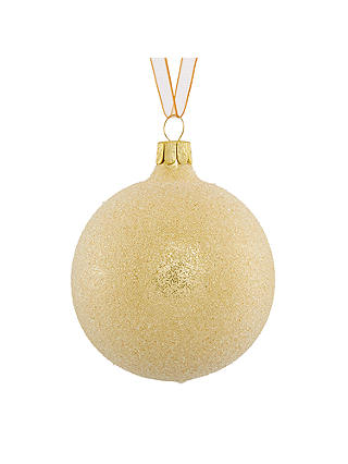 John Lewis & Partners Gold Glitter Frosted Bauble, Gold