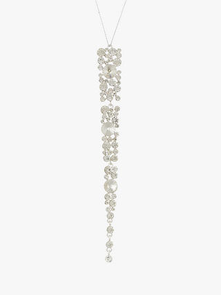 John Lewis & Partners Moonstone Diamante Jewel Tree Decoration, Silver