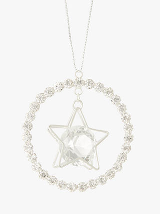 John Lewis & Partners Moonstone Crystal Star Tree Decoration, Silver