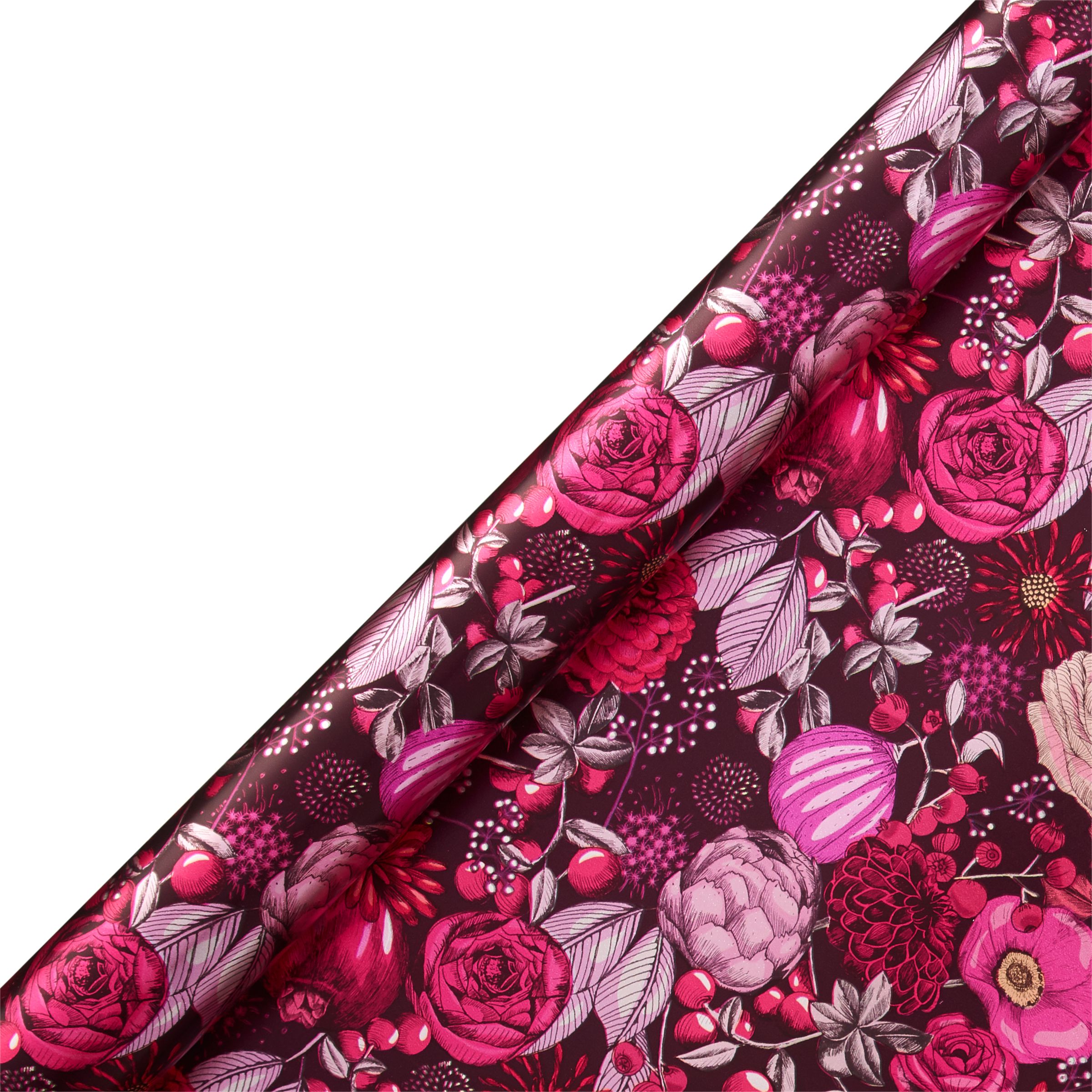 John Lewis & Partners Ruby Fruits and Floral Gift Wrap, 3m ...