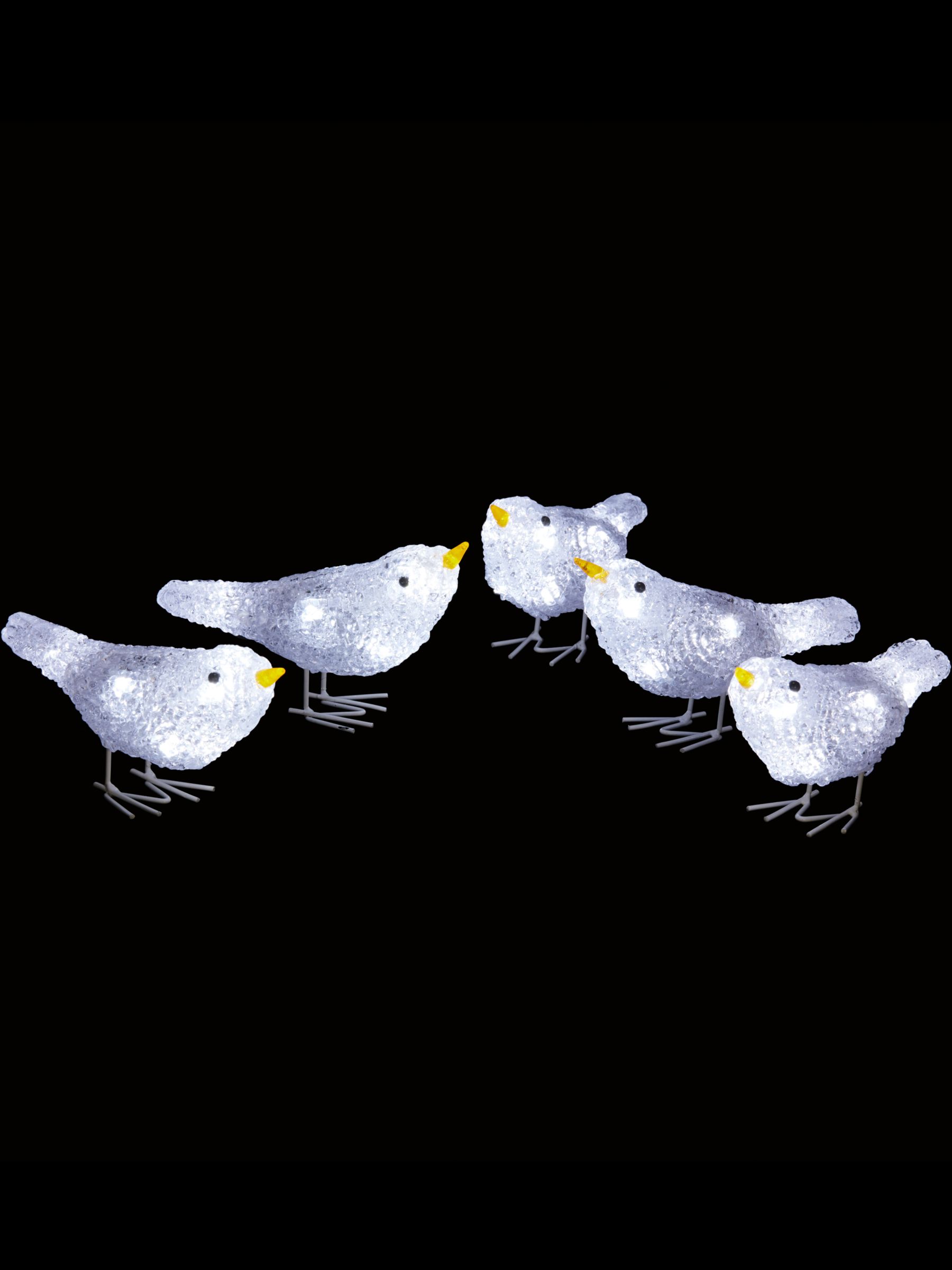 John Lewis & Partners LED Bird Figures, Set of 5