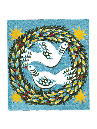 Woodmansterne Wreath and Doves Charity Christmas Cards, Pack of 5