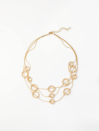 John Lewis & Partners Circle Layered Necklace, Gold