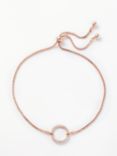 John Lewis & Partners Cubic Zirconia Circle Slider Chain Bracelet
