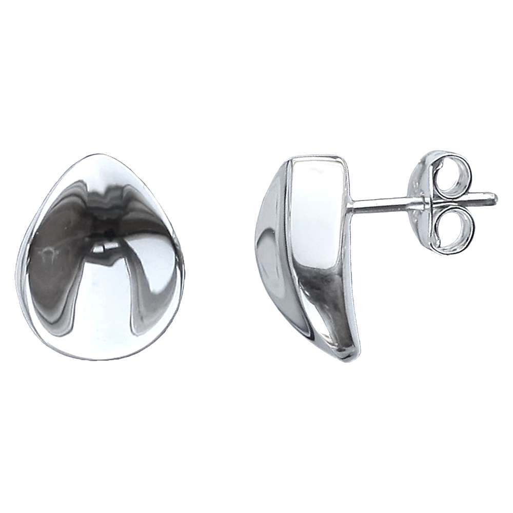 Buy Nina B Concave Stud Earrings, Silver Online at johnlewis.com