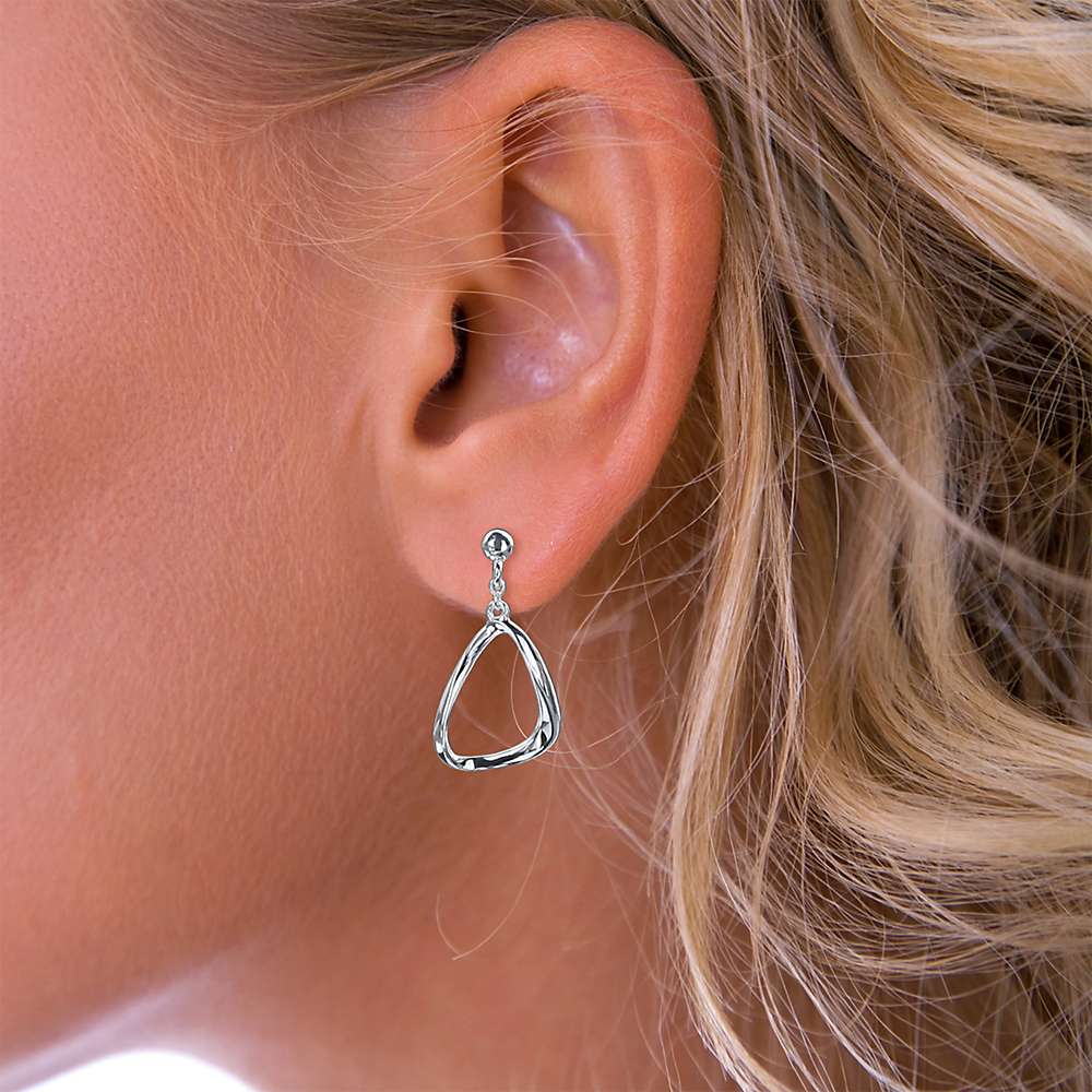 Buy Nina B Curved Triangle Drop Earrings, Silver Online at johnlewis.com