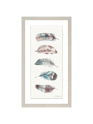 Adelene Fletcher - Watercolour Feathers Framed Print & Mount, 38 x 21cm