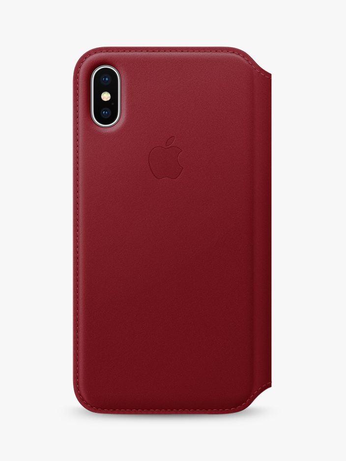 Apple Leather Folio Case for iPhone X (PRODUCT)RED