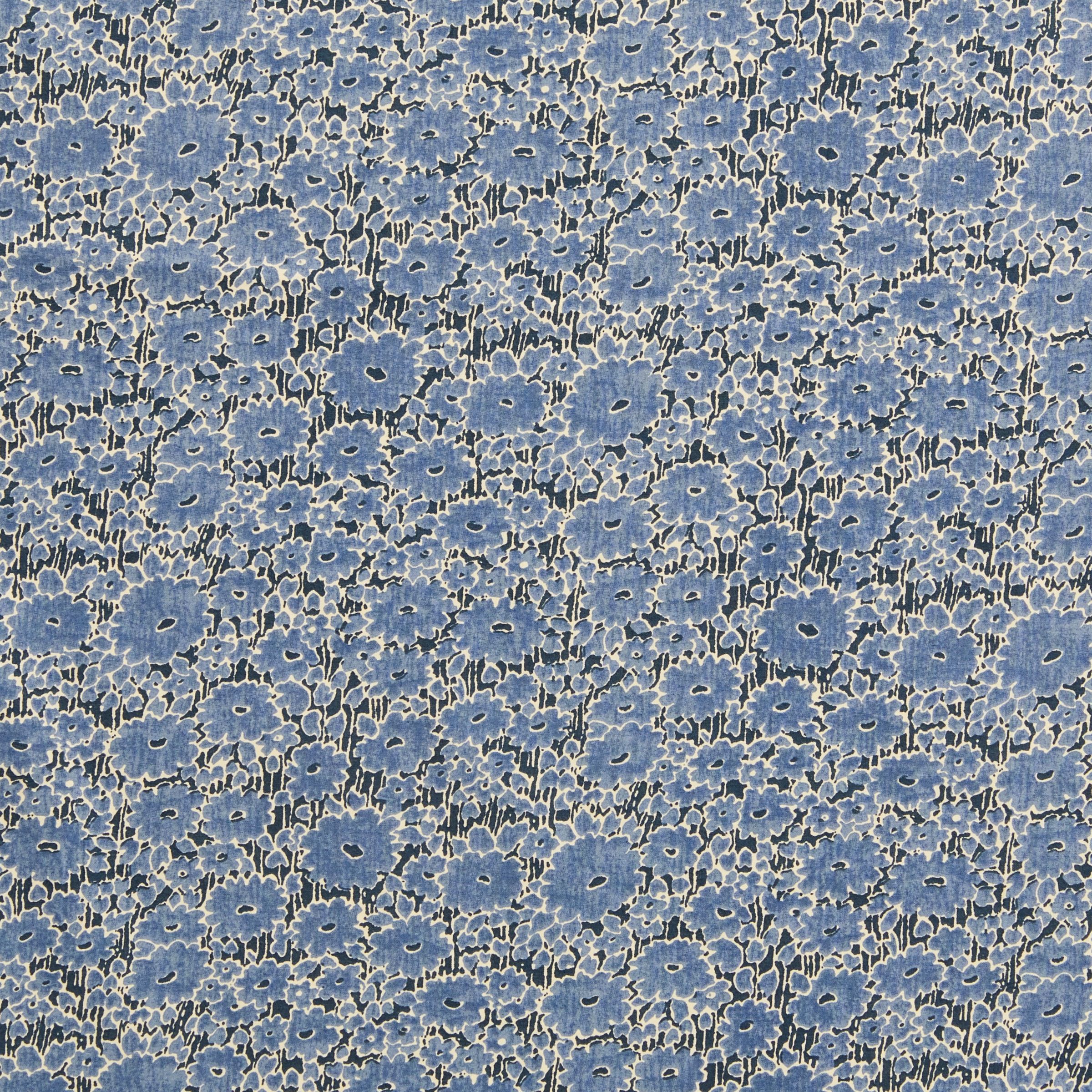 Peter Horton TextilesFloral Clusters Print Fabric, Light Blue