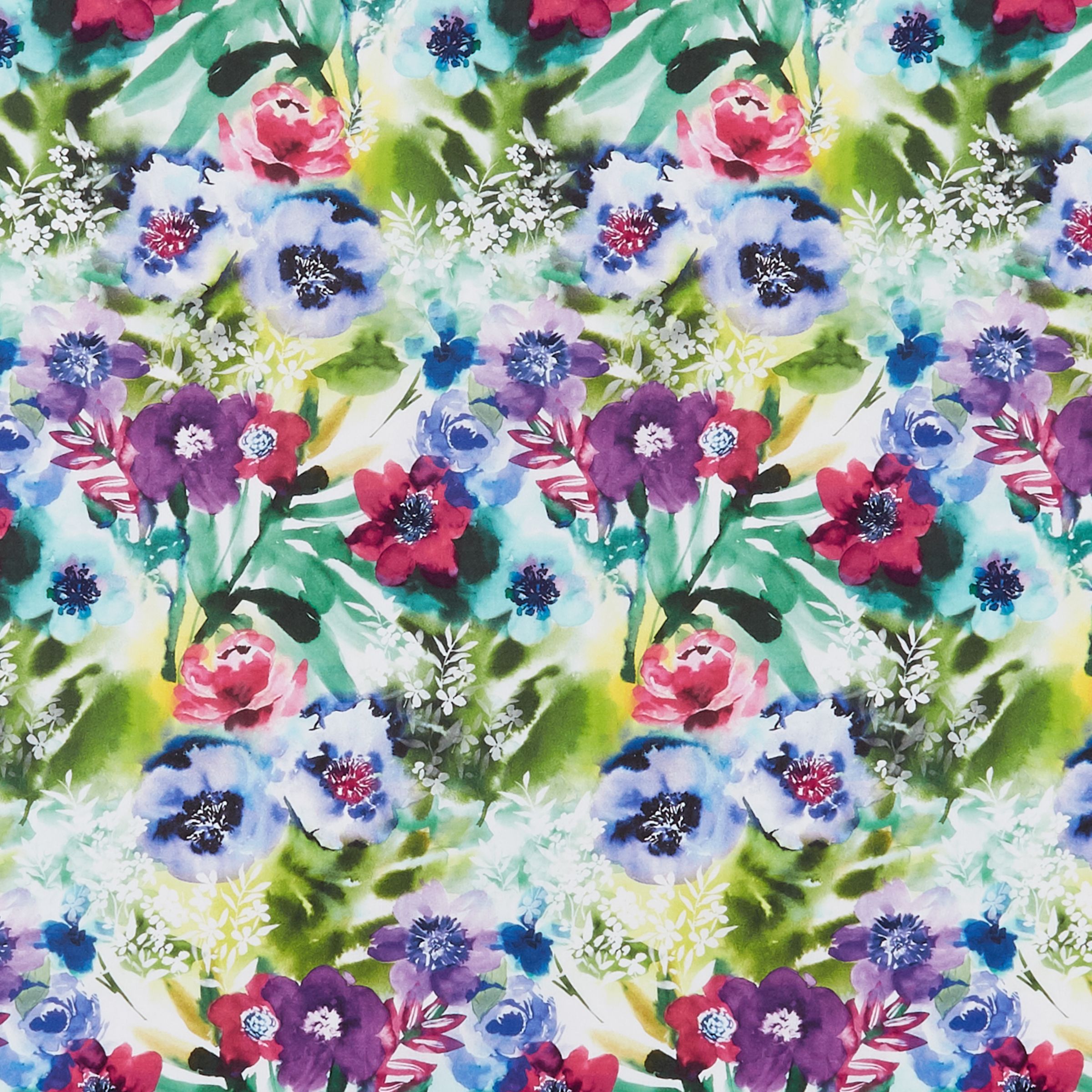John Louden Painted Floral Blooms Print Fabric, Multi
