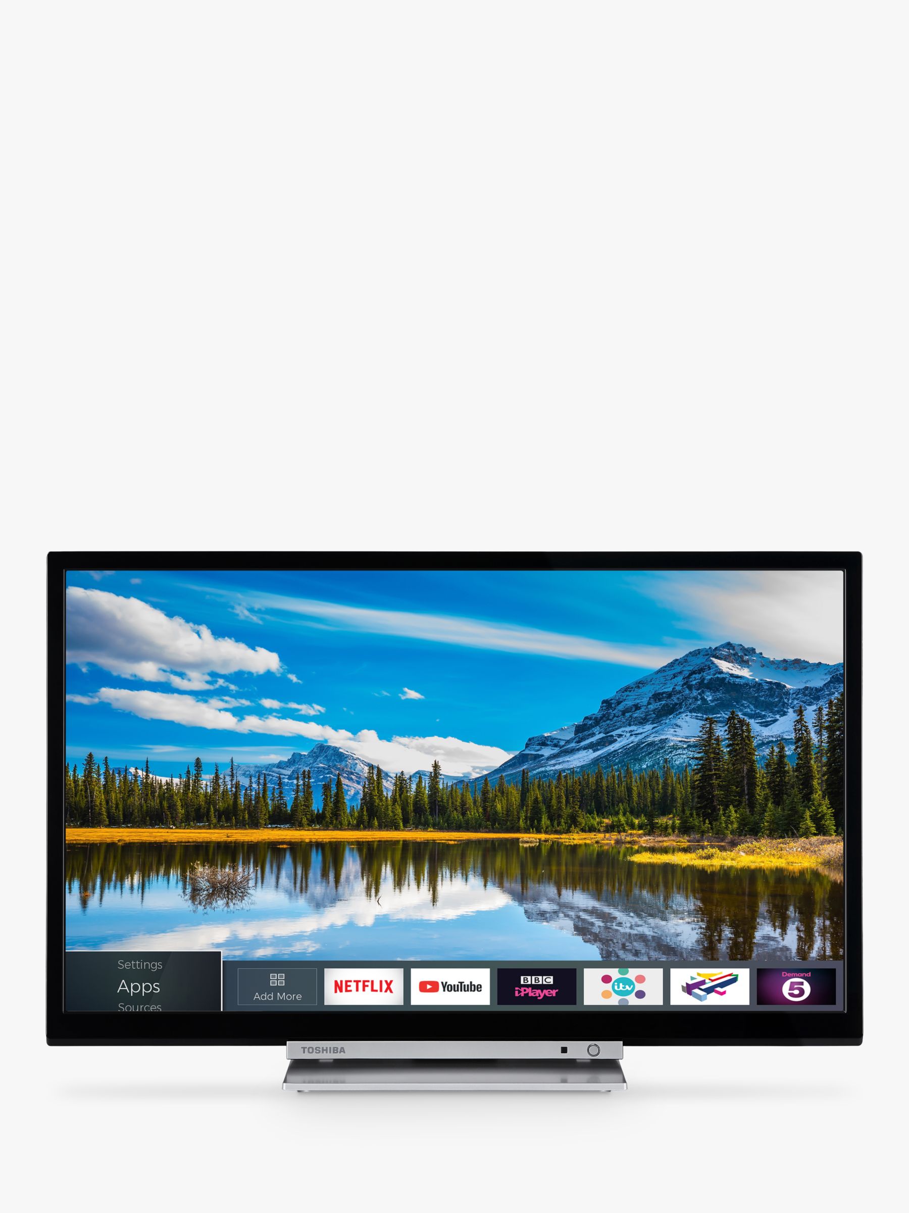 Toshiba 24D3863DB LED HD Ready 720p Smart TV/DVD Combi, 24 with Freeview HD & Freeview Play, Black