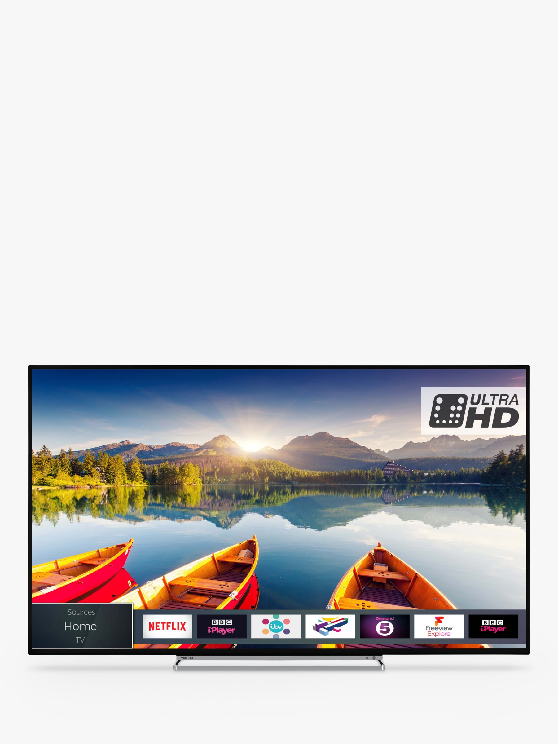 Toshiba 49U6863DB LED HDR 4K Ultra HD Smart TV, 49 with Freeview HD & Freeview Play, Black