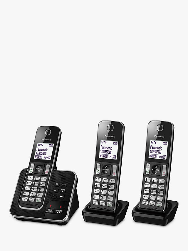 Panasonic KX-TGD623EB Digital Cordless Telephone with Dedicated Nuisance Call Block Button and Answering Machine, Trio DECT