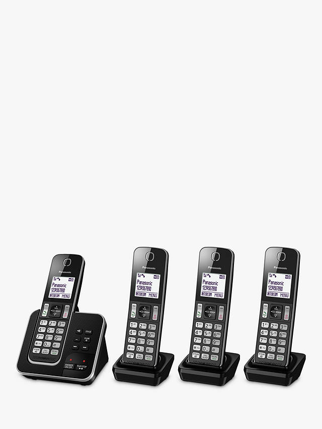 Panasonic KX-TGD624EB Digital Cordless Telephone with Dedicated Nuisance Call Block Button and Answering Machine, Quad DECT