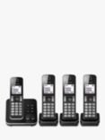 Panasonic KX-TGD624EB Digital Cordless Telephone with Dedicated Nuisance Call Block Button and Answering Machine, Quad DECT