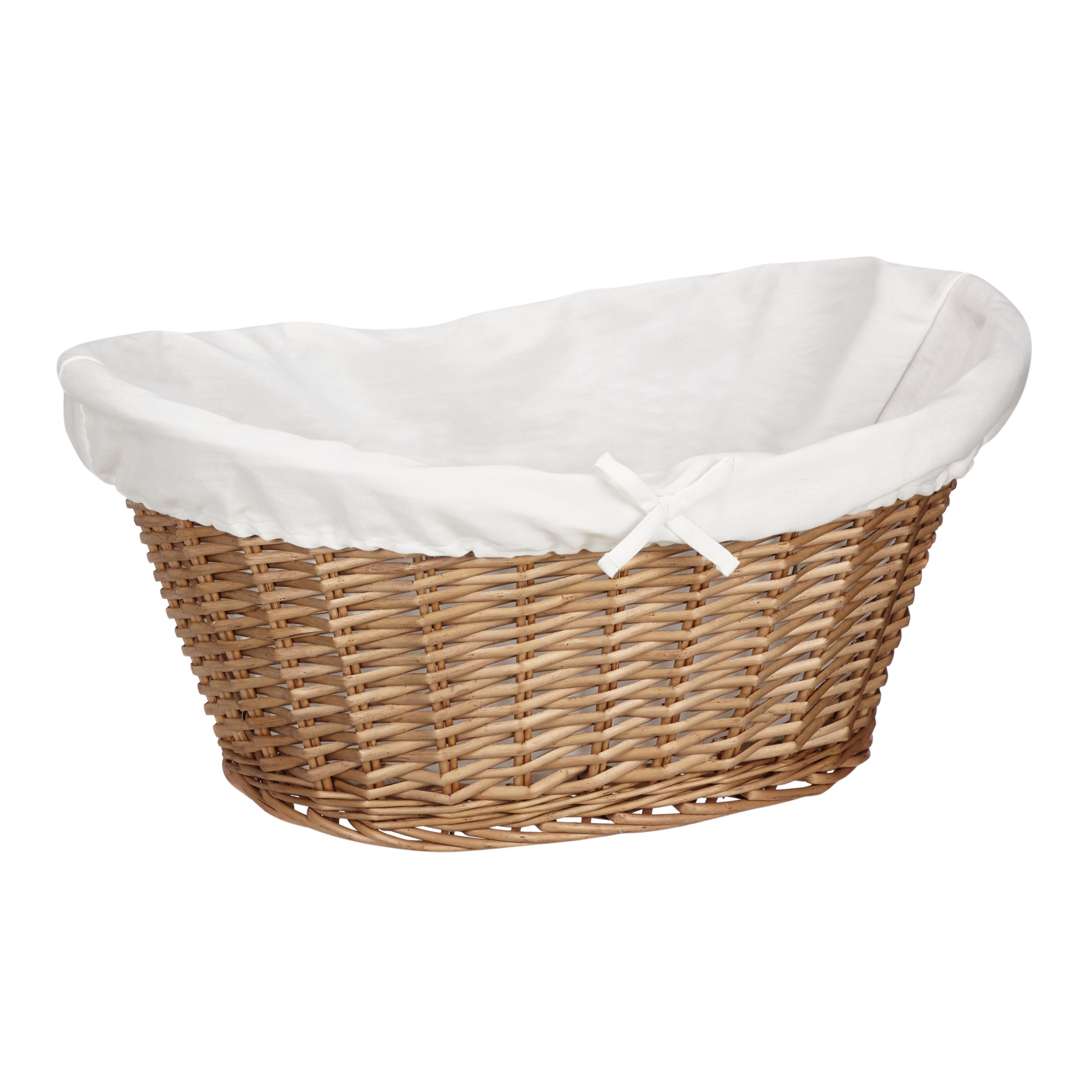 John Lewis Partners Lined Oval Wicker Laundry Basket At John Lewis Partners