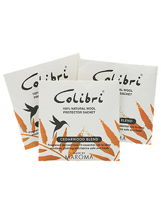 Colibri Anti-Moth Sachets, Cedarwood Blend, Pack of 3