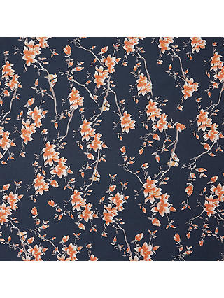 Lady McElroy Floral Songbird Print Fabric, Navy