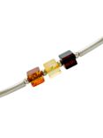 Be-Jewelled Sterling Silver Baltic Amber Triple Cube Bracelet, Silver/Multi