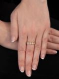 London Road 9ct Gold Pearl Bar Cocktail Ring, Gold, N
