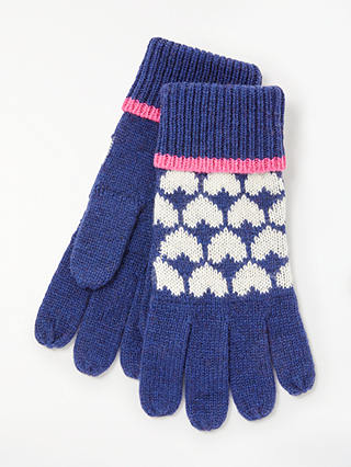 Collection WEEKEND by John Lewis Large Hearts Print Gloves, Navy/Multi
