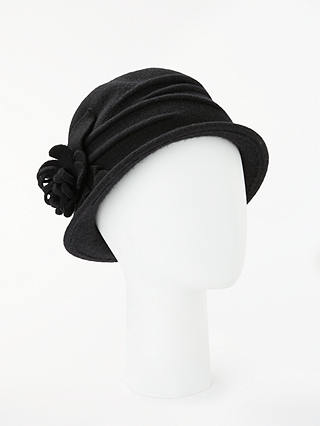 John Lewis & Partners Floral Wool Pleat Cloche Hat