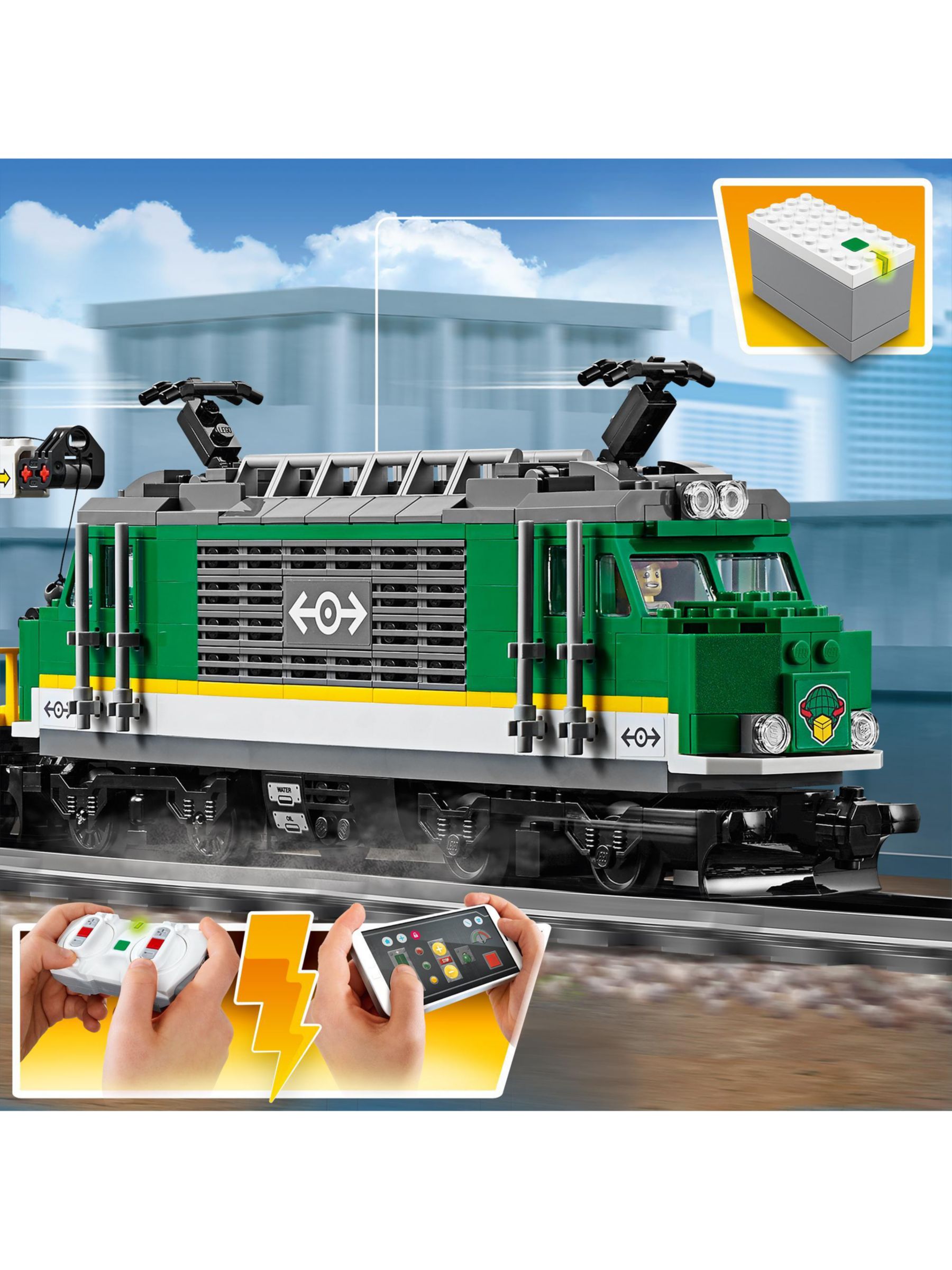 lego green cargo train