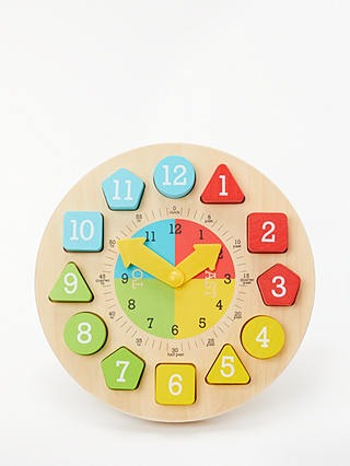 John Lewis & Partners Teaching Clock Wooden Toy