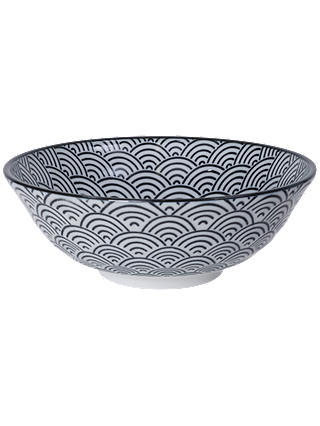 Tokyo Design Studio Soba Bowl, Black/White, Dia.21cm