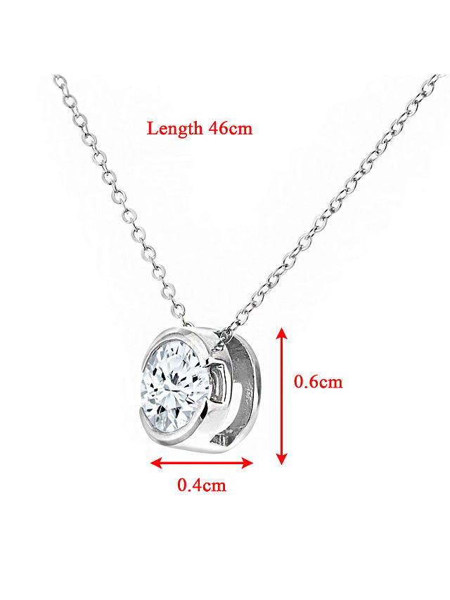 Mogul 9ct White Gold Diamond Round Pendant Necklace, 0.50ct