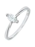 Mogul 9ct White Gold Diamond Marquise Engagement Ring, 0.25ct