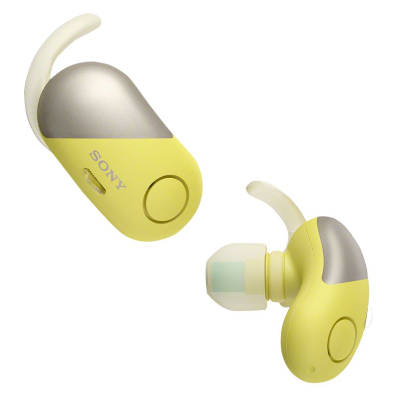 Sony WF-SP700N Noise Cancelling True Wireless Bluetooth NFC Splash Resistant Sports In-Ear Headphones with Mic/Remote, Yellow