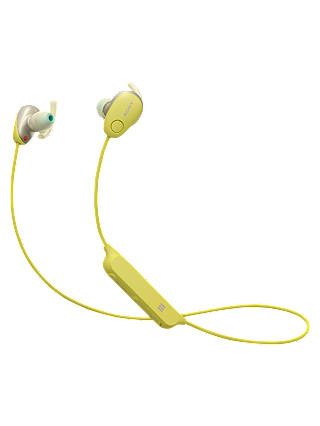 Sony WI-SP600N Noise Cancelling Bluetooth NFC Splash Resistant Wireless Sports In-Ear Headphones with Mic/Remote, Yellow