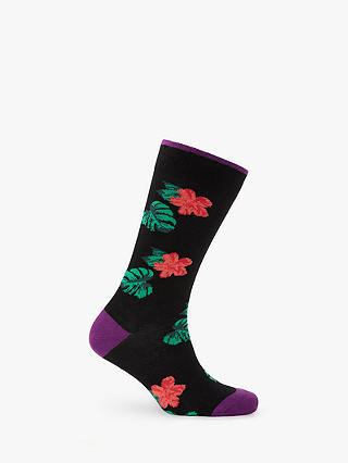 Ted Baker Moniic Floral Socks, One Size, Black/Multi