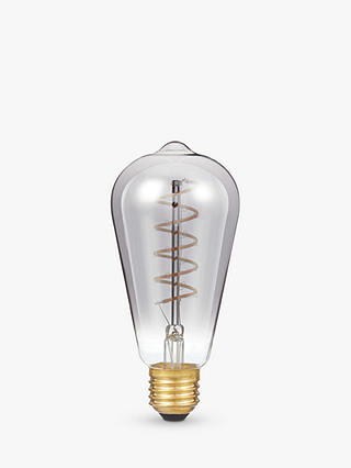Calex 4W ES LED Dimmable Flexible Filament Rustic Bulb, Smoke