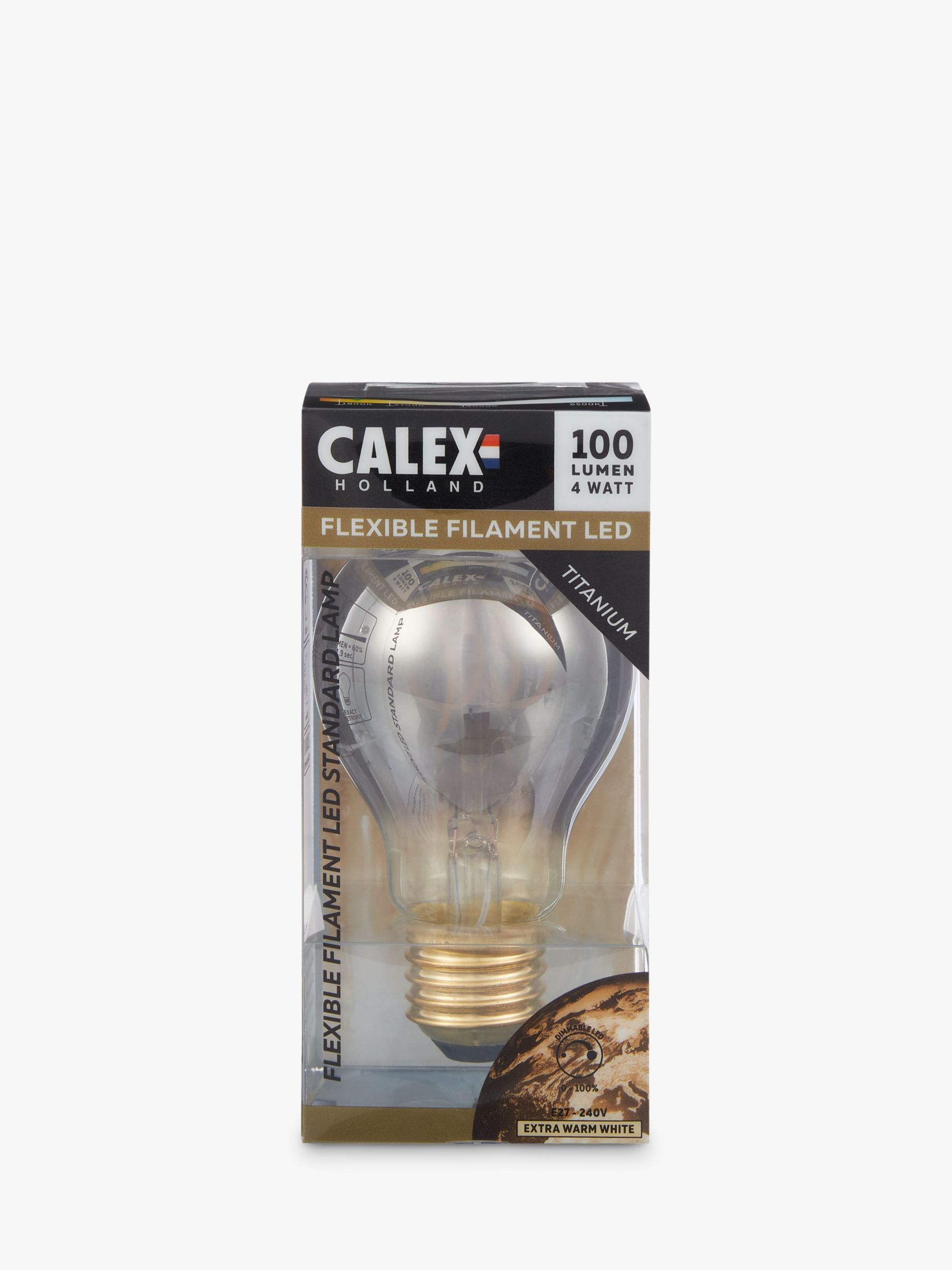 Calex ES Dimmable Flexible Filament Classic Bulb, Smoke